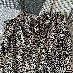 Nine West Animal Print Cowl Neck Top